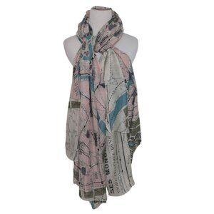 One Hundred Stars Map of Paris Monuments Scarf Lightweight Rectangle 41x76